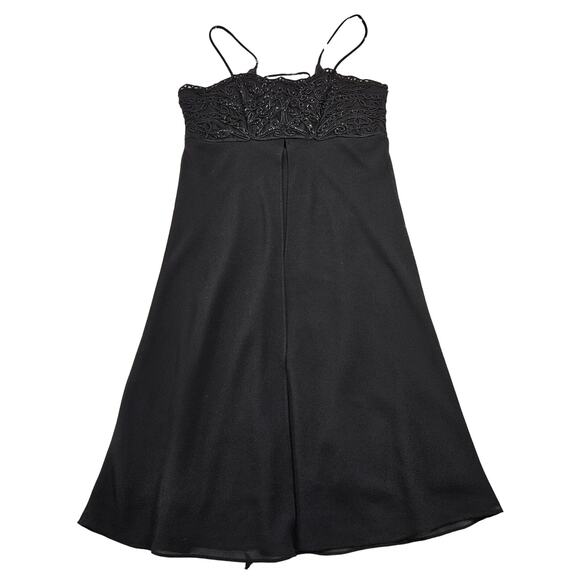 Sheena Y2K Embroidered Lace‎ Up Back Whimsigoth Vampy Babydoll Midi Dress Sz L - Picture 1 of 10